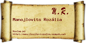 Manojlovits Rozália névjegykártya